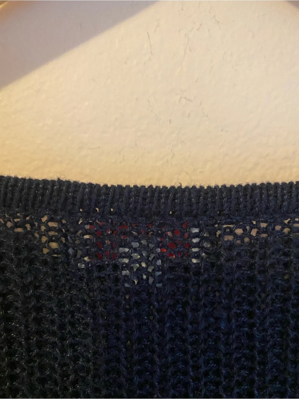 Demylee linen open knit crew long sleeve sweater Small